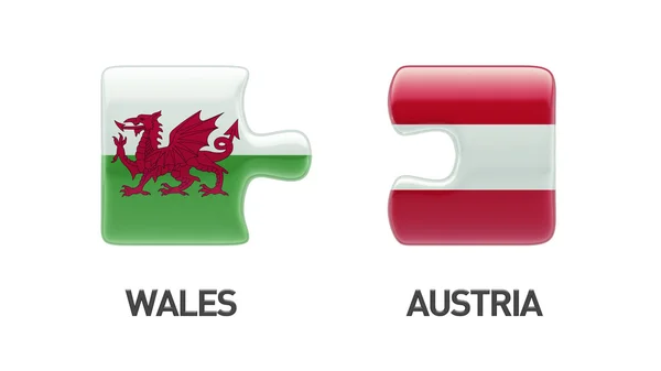 Wales Oostenrijk puzzel Concept — Stockfoto