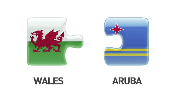 Wales Aruba puzzel Concept — Stockfoto