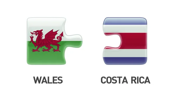 Wales costa rica puzzle-konzept — Stockfoto