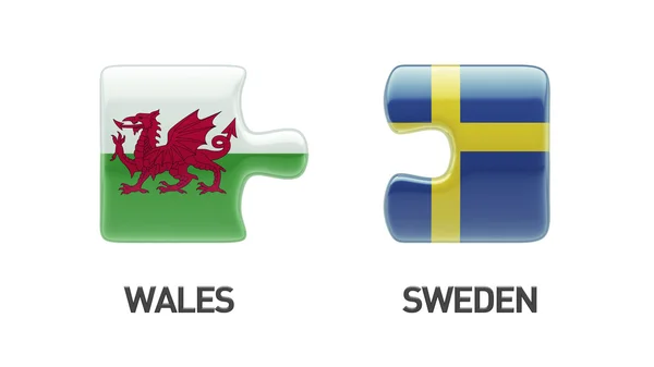 Pays de Galles Suède Puzzle Concept — Photo