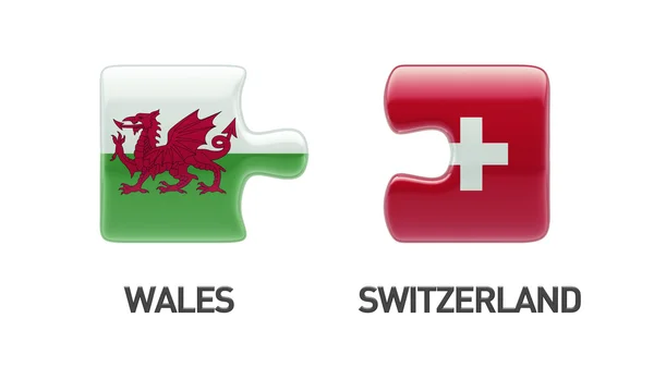 Wales Suíça Puzzle Concept — Fotografia de Stock