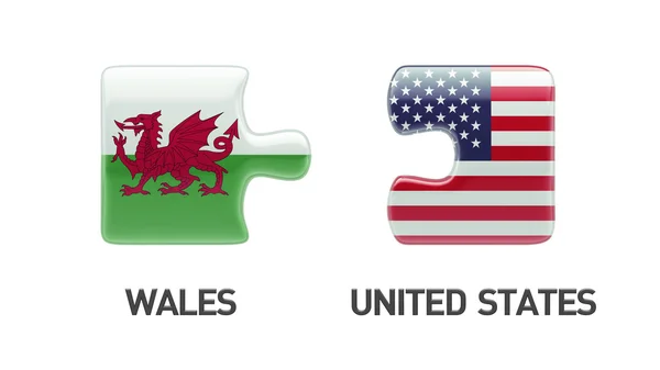 Wales United States  Puzzle Concept — Stock Photo, Image