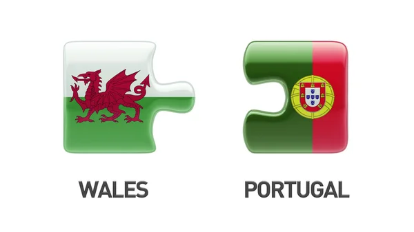 Portugal Wales  Puzzle Concept — Stock Photo, Image