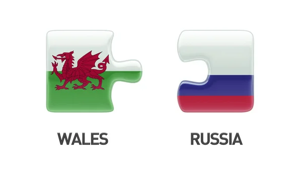 Russia Wales  Puzzle Concept — Stock Photo, Image