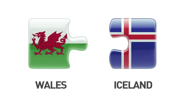 冰岛威尔士拼图概念 — 图库照片