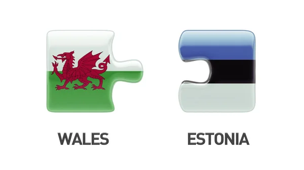 Estonia Wales  Puzzle Concept — Stock Photo, Image