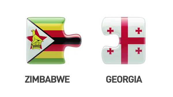 Zimbabwe Géorgie Puzzle Concept — Photo