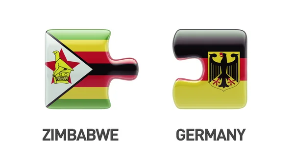 Zimbabwe Tyskland pussel koncept — Stockfoto