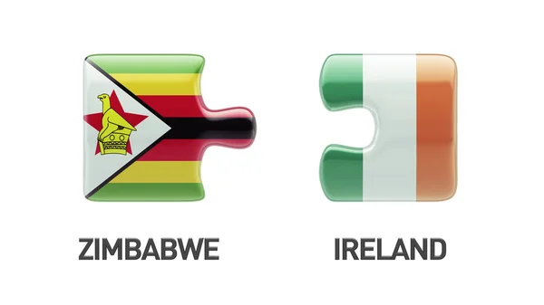 Zimbabué Irlanda Puzzle Concept — Fotografia de Stock