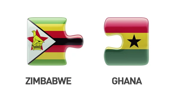 Zimbabwe Ghana  Puzzle Concept — Stock Photo, Image