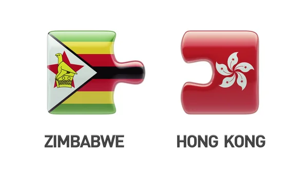 Zimbabwe Hong Kong Puzzle Concept — Photo
