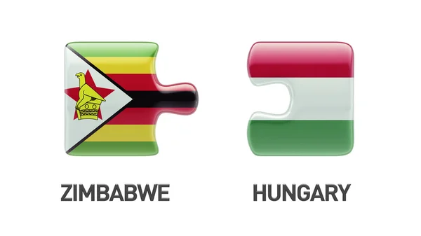 Zimbabwe Maďarsko logická koncepce — Stock fotografie