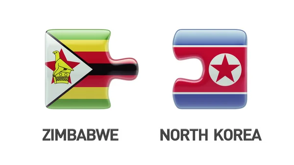 Simbabwe Nordkorea Puzzle-Konzept — Stockfoto