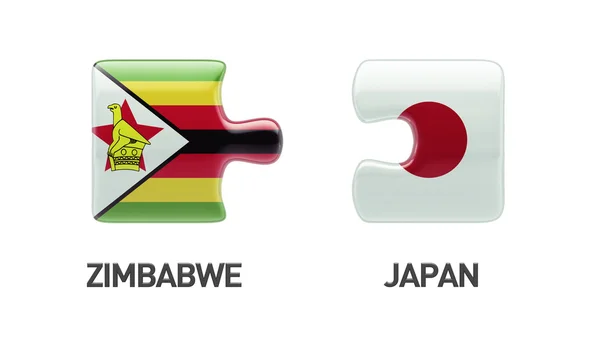 Zimbabwe Japan  Puzzle Concept — Stock Photo, Image