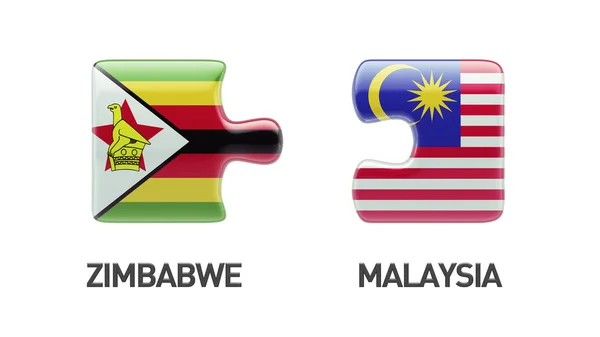 津巴布韦马来西亚拼图概念 — 图库照片