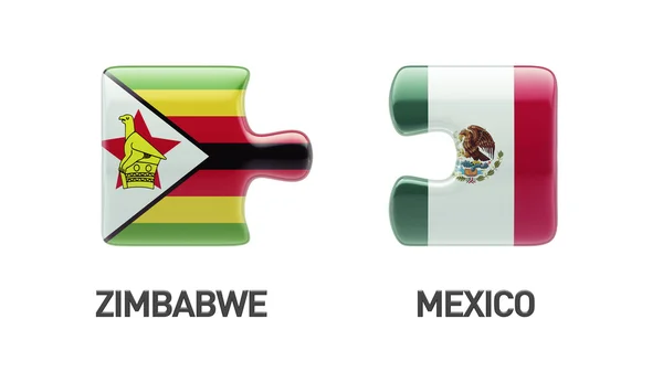Zimbábue México Puzzle Concept — Fotografia de Stock