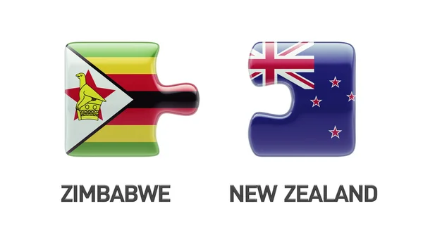 Zimbabwe Nieuw-Zeeland puzzel Concept — Stockfoto