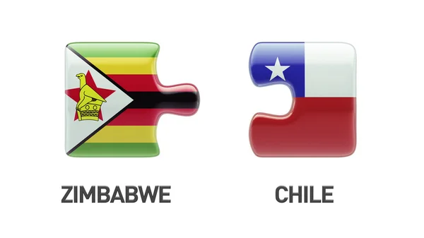 Zimbabwe Chile  Puzzle Concept — Stock Photo, Image