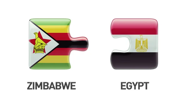 Zimbabwe Egypte puzzel Concept — Stockfoto