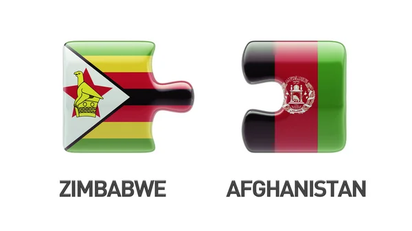 Afghánistán Zimbabwe logická koncepce — Stock fotografie