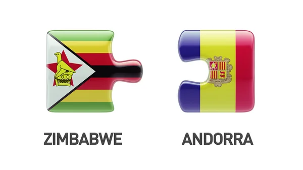 Zimbabwe Andorre Puzzle Concept — Photo