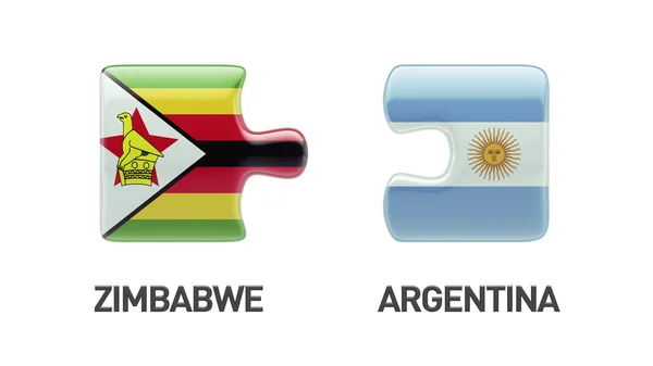 Concetto di Puzzle di Zimbabwe Argentina — Foto Stock