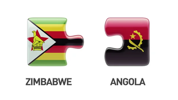 Zimbabwe Angola logická koncepce — Stock fotografie