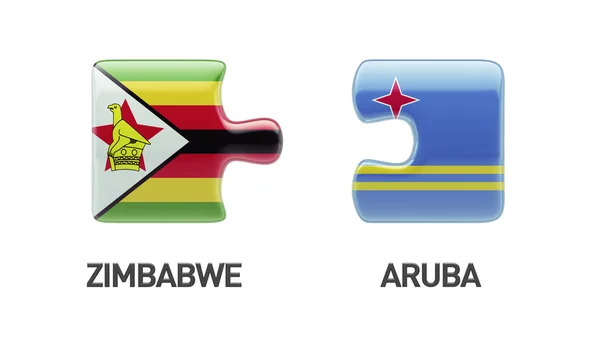 Zimbabwe Aruba logická koncepce — Stock fotografie