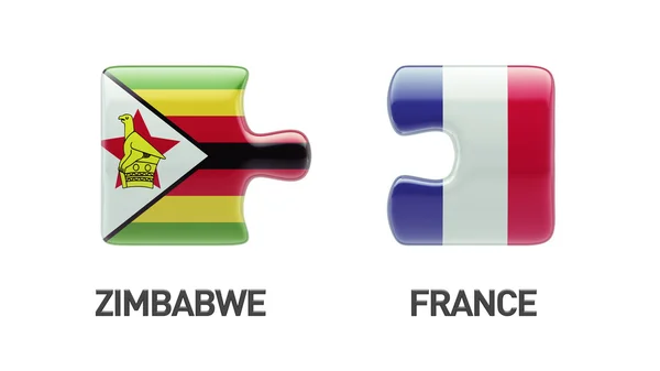 Zimbabwe Frankreich Puzzle-Konzept — Stockfoto