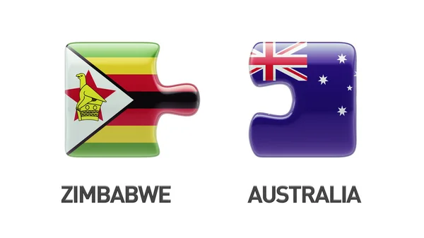 Concetto di Puzzle di Zimbabwe Australia — Foto Stock