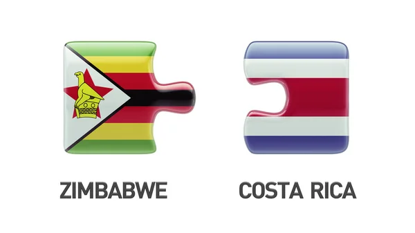 Concept de Puzzle pour le Costa Rica au Zimbabwe — Photo
