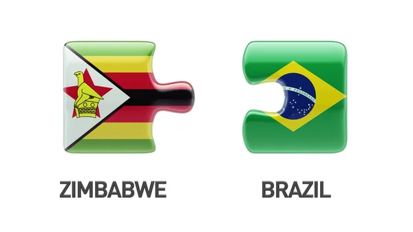Zimbabwe Brazylia logiczne pojęcia — Zdjęcie stockowe