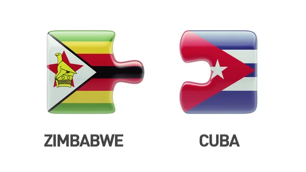 Zimbabwe Cuba Puzzle Concept — Photo