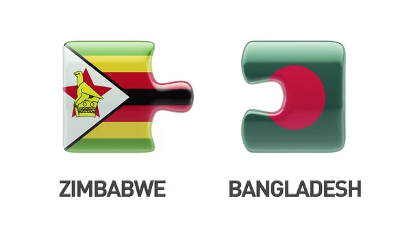 Zimbabwe Bangladesh  Puzzle Concept — Stock Photo, Image