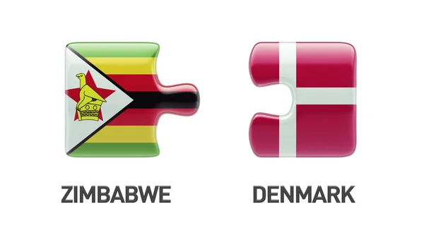 Zimbabwe Danimarca Puzzle Concept — Foto Stock