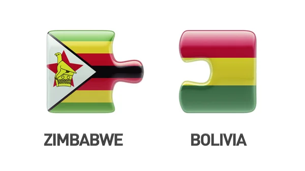 Zimbábue Bolívia Puzzle Concept — Fotografia de Stock