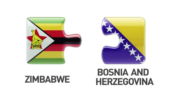 Zimbabwe Bosnia and Herzegovina Puzzle Concept — Stock Photo, Image