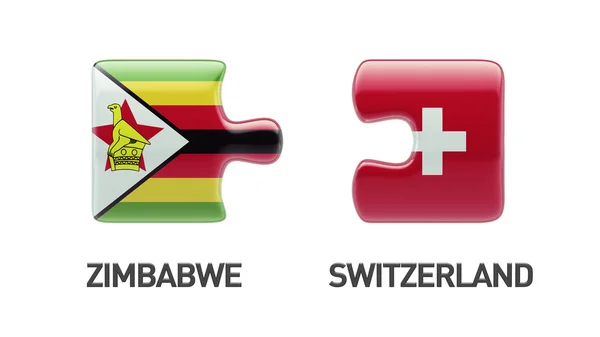 Simbabwe Schweiz Puzzle-Konzept — Stockfoto