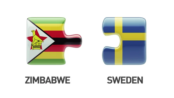 Zimbabwe Svezia Puzzle Concept — Foto Stock