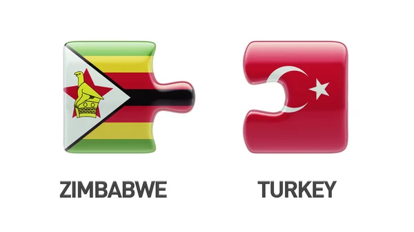 津巴布韦土耳其拼图概念 — 图库照片