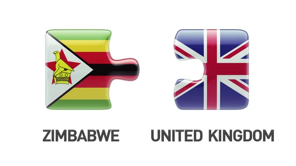 Zimbabué Reino Unido Puzzle Concept — Fotografia de Stock
