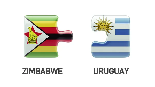 Zimbabwe Uruguay  Puzzle Concept — Stock Photo, Image