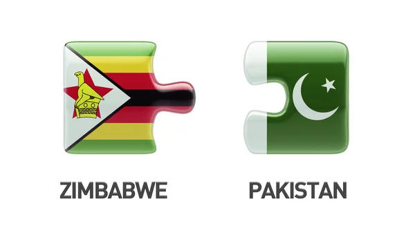 Pakistan Zimbabwe Puzzle-Konzept — Stockfoto