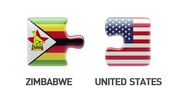 Zimbabwe Etats-Unis Puzzle Concept — Photo