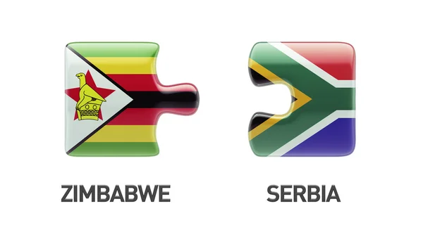 Afrique du Sud Zimbabwe Puzzle Concept — Photo