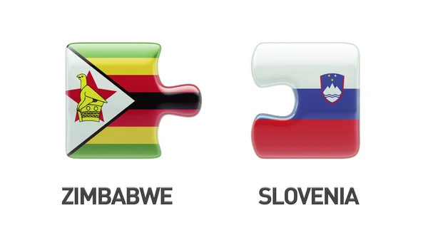 Eslovenia Zimbabwe Puzzle Concept — Foto de Stock