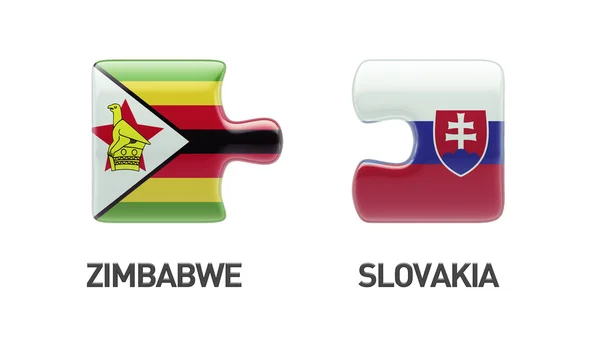 Eslovaquia Zimbabwe Puzzle Concepto —  Fotos de Stock