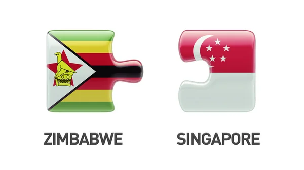 Singapore Zimbabwe puzzel Concept — Stockfoto