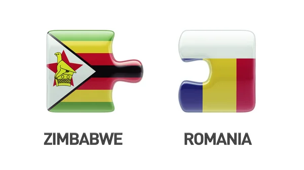 Concetto di Puzzle di Zimbabwe Romania — Foto Stock