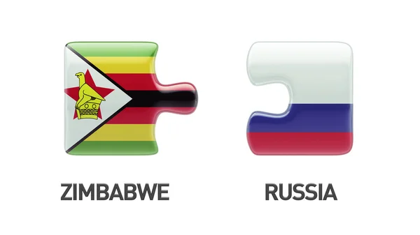 Rusia Zimbabwe Puzzle Concepto —  Fotos de Stock